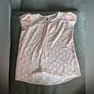 Stylish Pink and White Polka Dot Women's Top